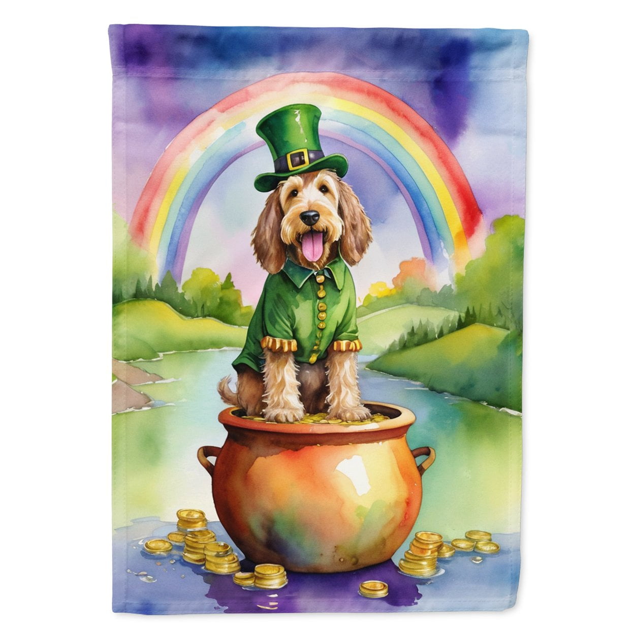 Otterhound St Patrick's Day House Flag 28 in x 40 in