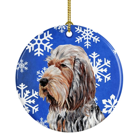 Otterhound Winter Snowflakes Ceramic Ornament