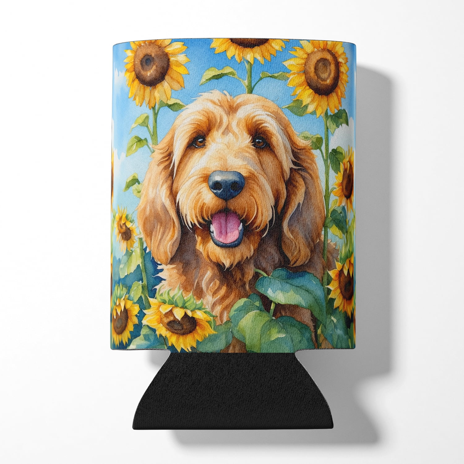Otterhound in Sunflowers Can or Bottle Hugger 3 in x 5 in
