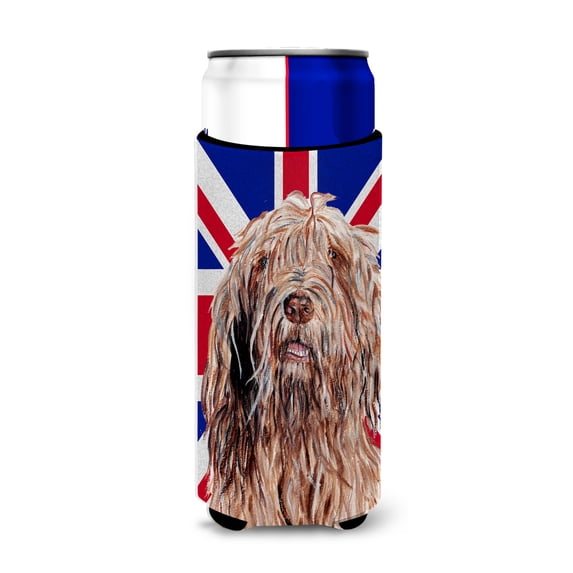 Otterhound with English Union Jack British Flag Ultra Hugger for slim cans