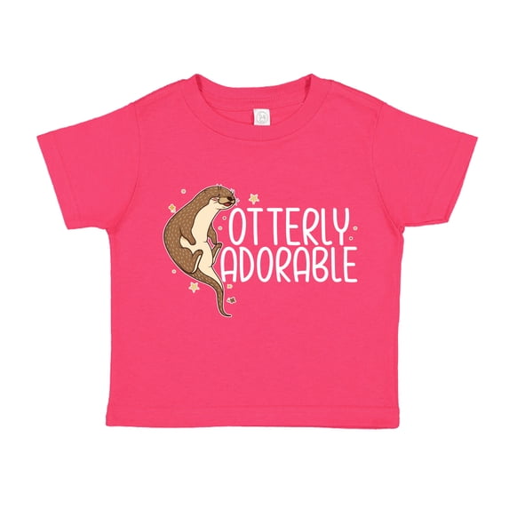 Otterly Adorable Toddler T-Shirt 4T Cyber Pink