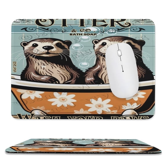 Otters Wash Your Paws Printed Mouse Pad, 8"x10", Premium Mouse pad,Non-Slip Rubber Base Mouse pad