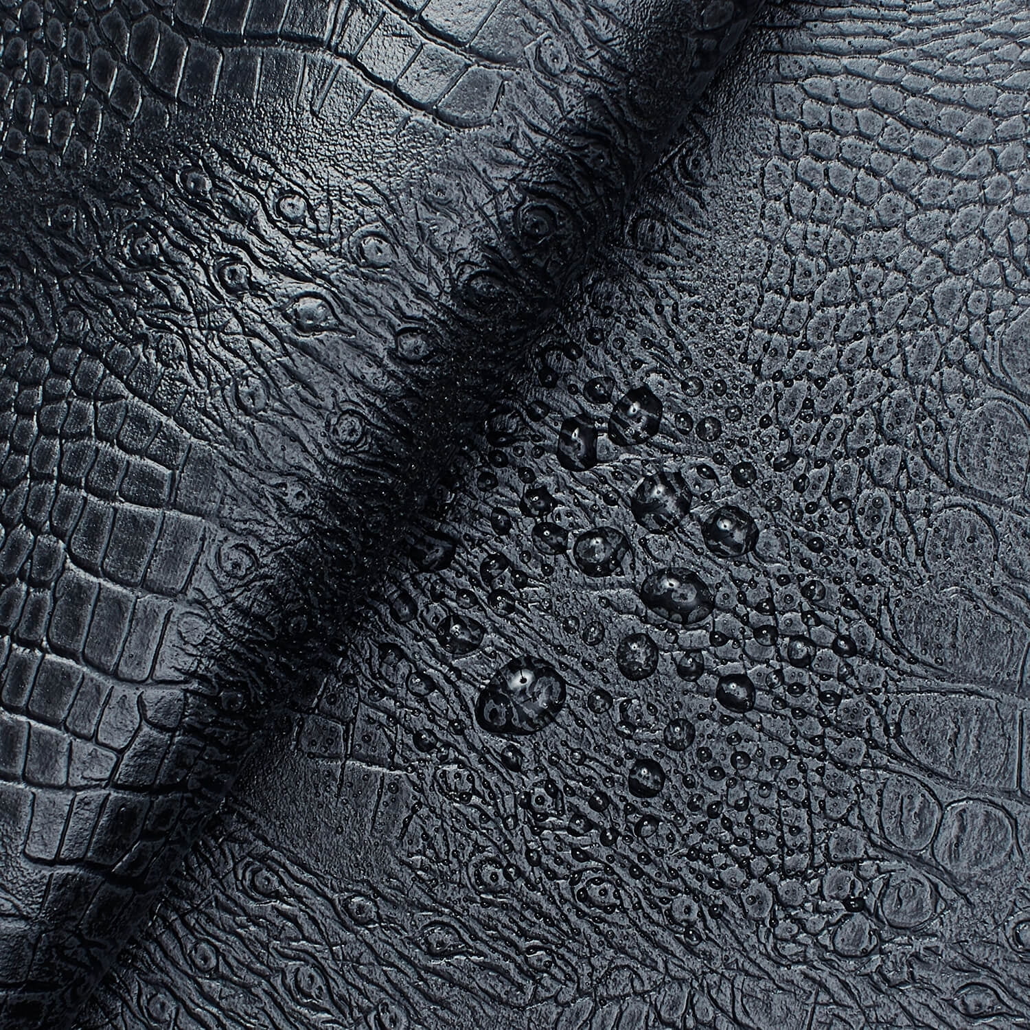 Ottertex® Snakeskin Vinyl Leather 56” PVC Polyester Waterproof Fabric By The Yard - Grey (1 Yard)