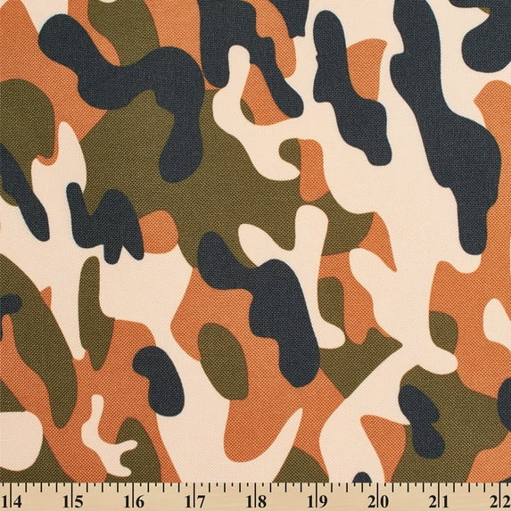 Ottertex™ Printed Canvas Fabric Waterproof Outdoor 60" Wide 600 Denier By The Yard - Brown Military Camo
