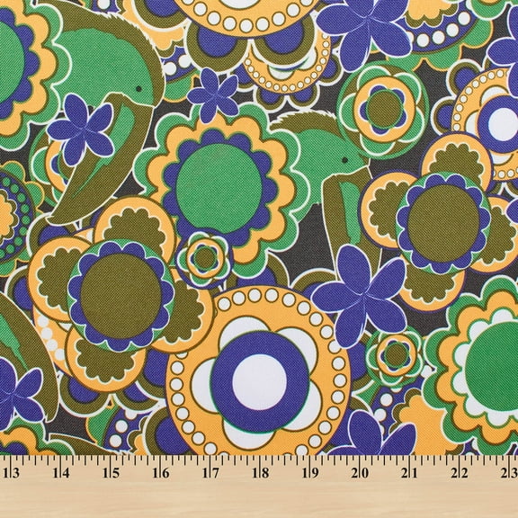 Ottertex Printed Canvas Fabric Waterproof Outdoor 60" Wide 600 Denier Sold by The Yard (Paradise Green)