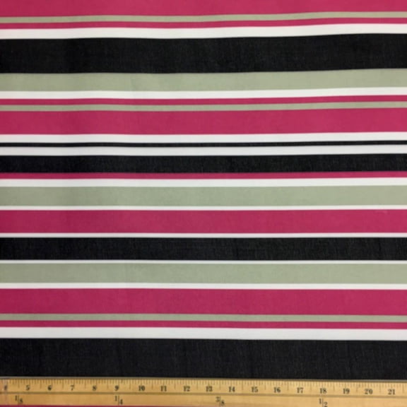 Ottertex Printed Canvas Fabric Waterproof Outdoor 60" Wide 600 Denier Sold by The Yard (Stripes Fuchsia)