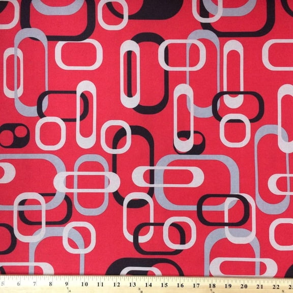 Ottertex Printed Canvas Fabric Waterproof Outdoor 60" wide 600 Denier sold by the yard (Red Retro)