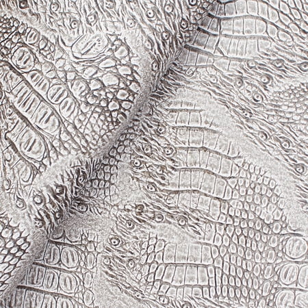 Ottertex® Snakeskin Vinyl Leather 56” PVC Polyester Waterproof Fabric By The Yard - White (1 Yard)