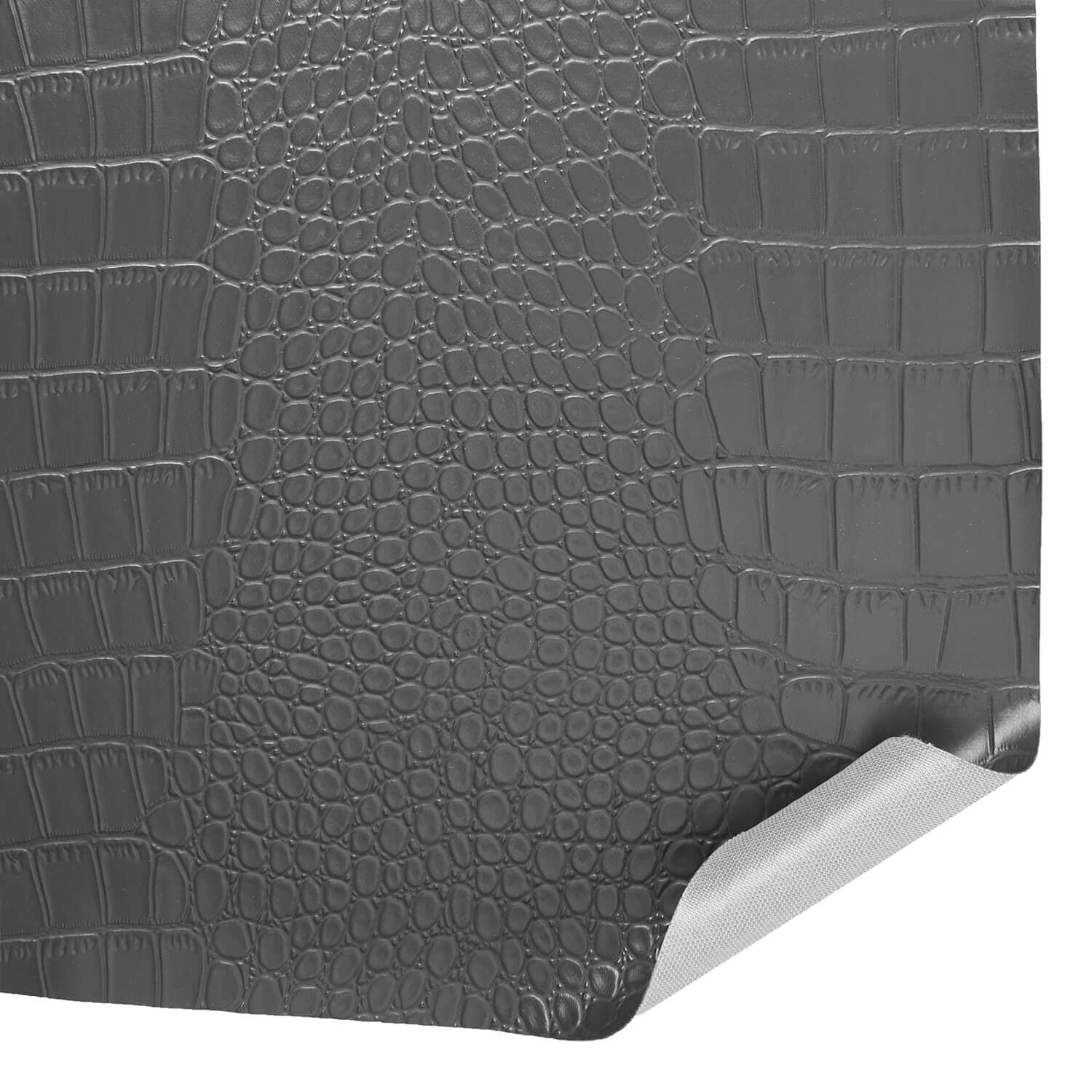 Ottertex® Vegan Alligator Leather PVC Waterproof Polyester Stretch Abrasion Resistant Vinyl Fabric By The Yard For Sewing & Upholstery (Grey, 5 Yards)