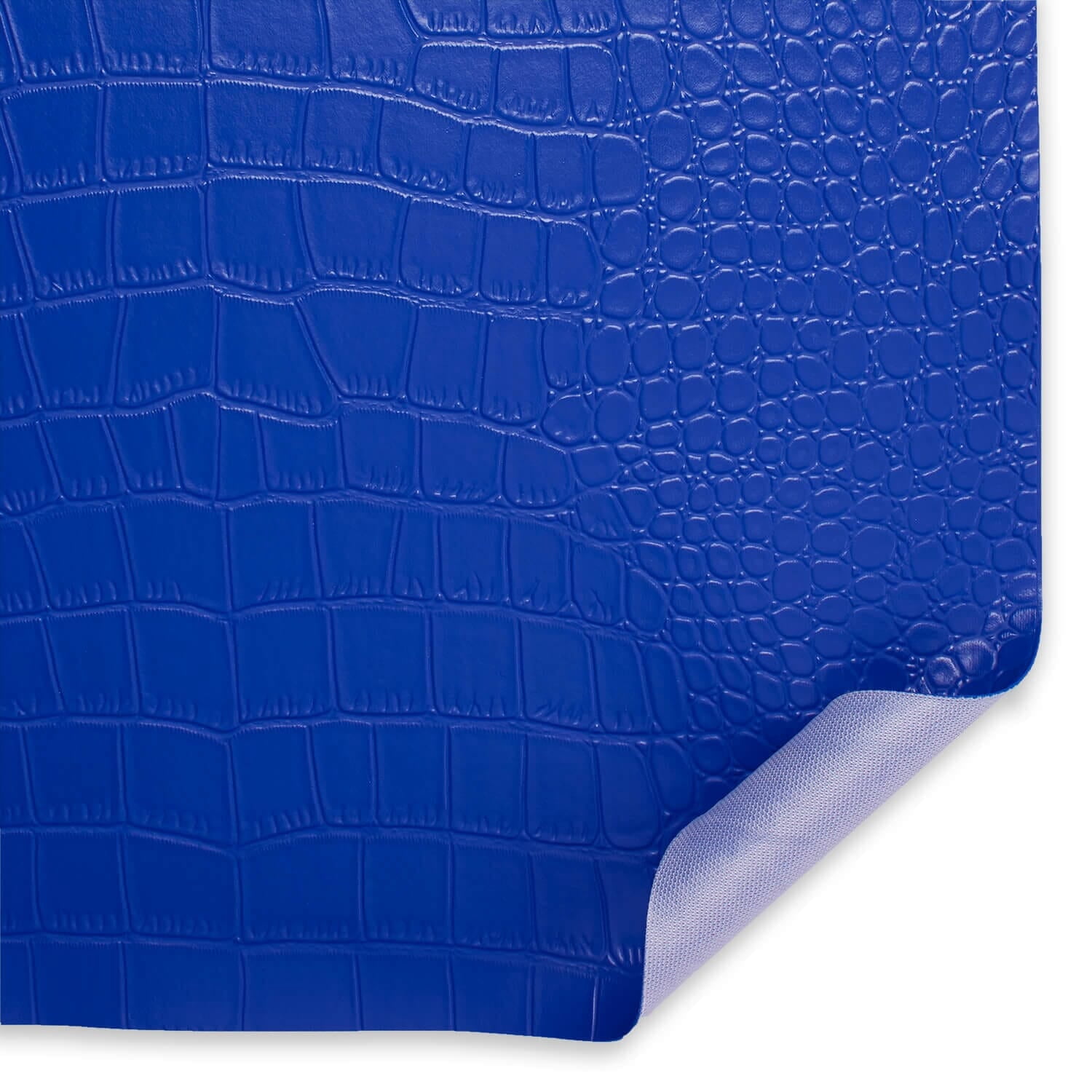 Ottertex® Vegan Alligator Leather PVC Waterproof Polyester Stretch Abrasion Resistant Vinyl Fabric By The Yard For Sewing & Upholstery (Royal Blue, 10 Yards)
