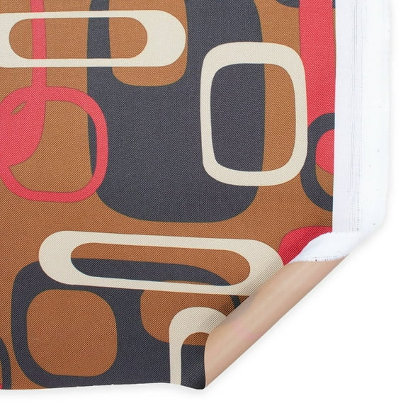 Ottertex Waterproof Retro Printed Canvas Outdoor PFAS-Free Fabric By The Yard - For Sewing Or Upholstering Furniture, Awnings, Accessories, & More - Brown (5 Yards)
