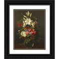 thumbnail image 1 of Ottesen, Otto Diderich 26x32 Black Ornate Wood Framed with Double Matting Museum Art Print Titled - Lilies, Roses, Passion Flowers, 1 of 4