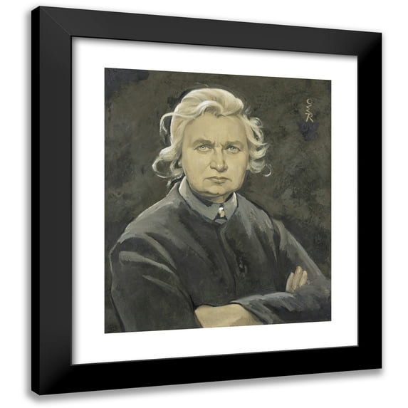 Ottilie Wilhelmine Roederstein 15x17 Black Modern Framed Museum Art Print Titled - Self-Portrait with Folded Arms (1926)