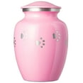 thumbnail image 1 of Ottillie Paws Series Pet Cremation Urn - X-Large, Ardent Pink Painted Finish/Horizontal Pewter Paws, 1 of 4