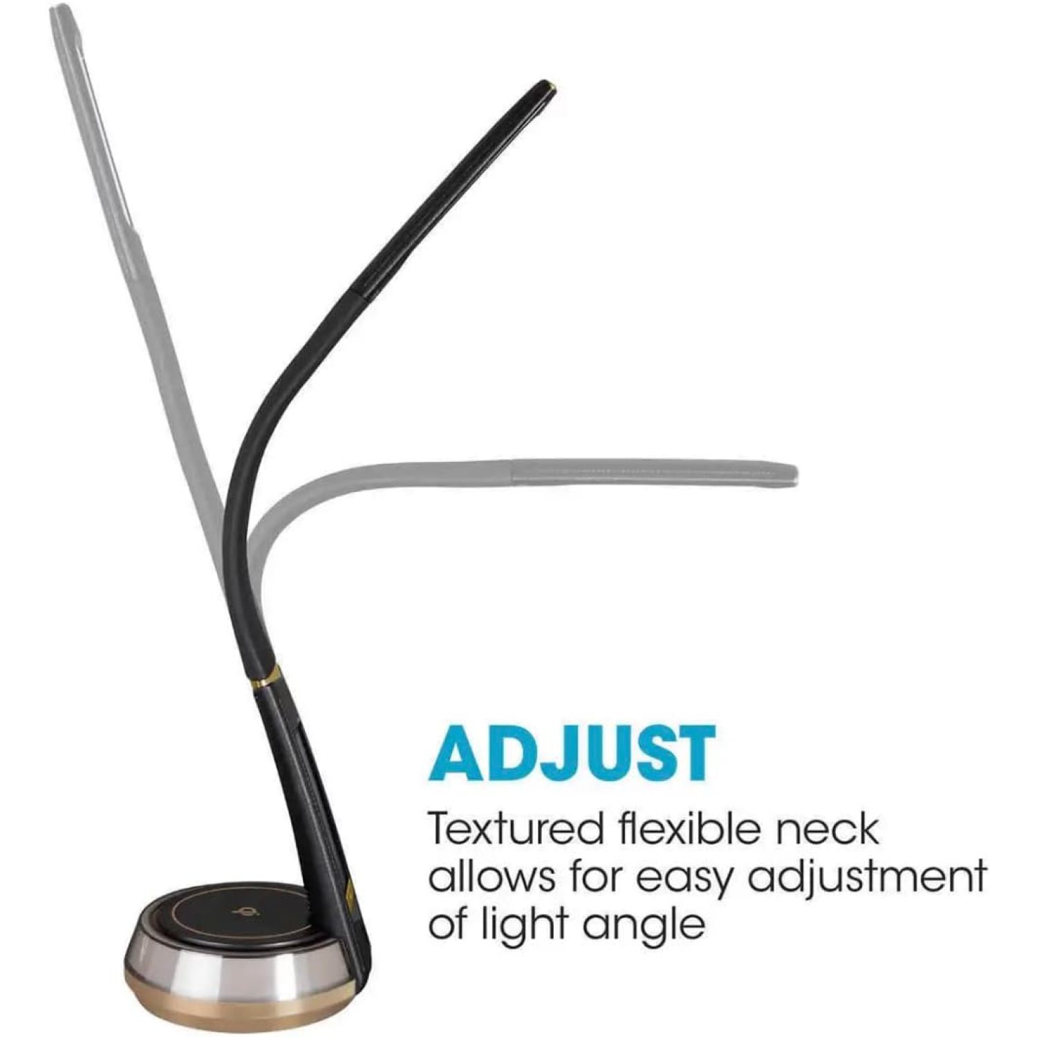 Ottlite Wellness Desk Daylight Lamp, Wireless Charging, White & Silver