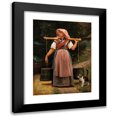 thumbnail image 1 of Otto Bache 12x14 Black Modern Framed Museum Art Print Titled - A Milkmaid (1876), 1 of 1
