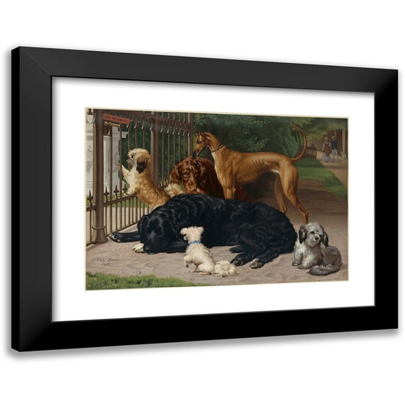 Otto Bache 18x14 Black Modern Framed Museum Art Print Titled - Dogs Not Admitted (ca. 1861-1897)
