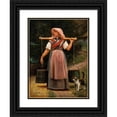 thumbnail image 1 of Otto Bache 19x24 Black Ornate Framed Double Matted Museum Art Print Titled: A Milkmaid (1876), 1 of 5