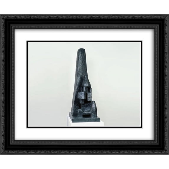 Otto Freundlich 2x Matted 24x20 Black Ornate Framed Art Print 'Sculpture Architecturale'