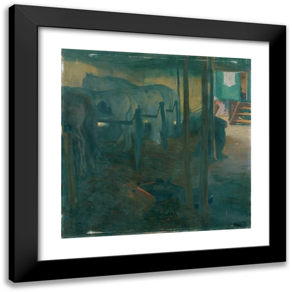 Otto Friedrich 15x15 Black Modern Framed Museum Art Print Titled - Circus Study (In the Longe) (1910)
