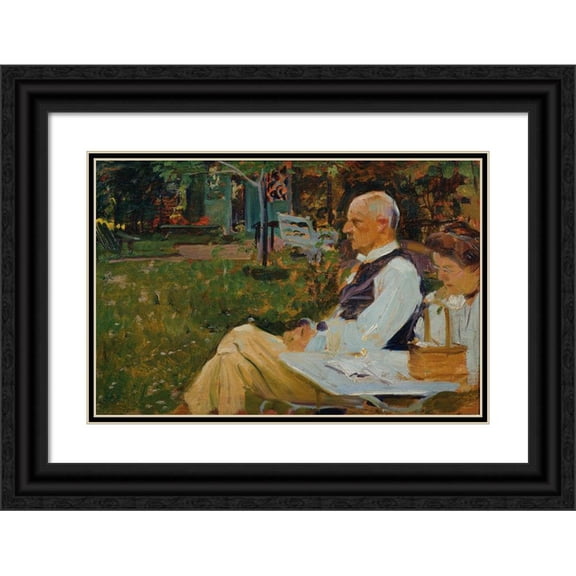 Otto Friedrich 24x17 Black Ornate Framed Double Matted Museum Art Print Titled: Heinrich Triesch and His Wife (1910)