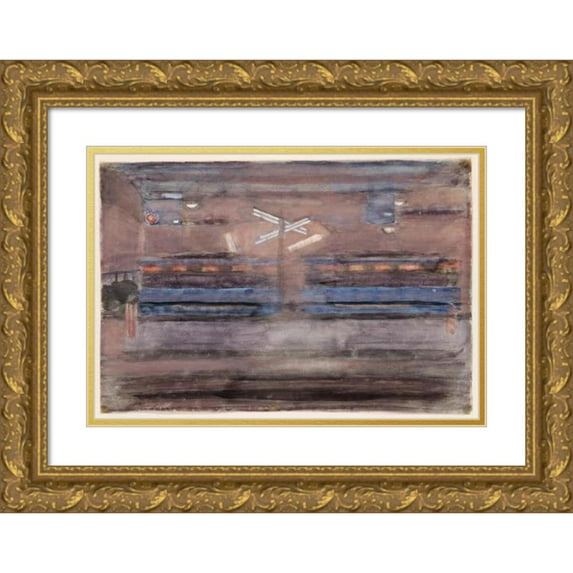 Otto Meyer-Amden 18x14 Gold Ornate Wood Frame and Double Matted Museum Art Print Titled - Paradeplatz Zurich (1930)
