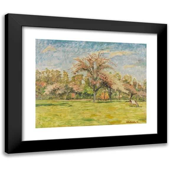 Otto Modersohn 14x12 Black Modern Framed Museum Art Print Titled - Spring (1927)