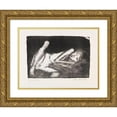 thumbnail image 1 of Otto Mueller 24x19 Gold Ornate Framed and Double Matted Museum Art Print Titled - Girl on the Couch (1919), 1 of 4