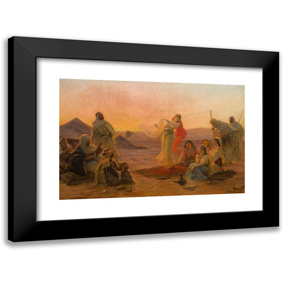 Otto Pilny 14x11 Black Modern Framed Museum Art Print Titled - Dancing at Sunset (1905)