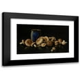 thumbnail image 1 of Otto Scholderer 24x16 Black Modern Framed Museum Art Print Titled - Still Life with Blue Vase and Mushrooms (ca. 1891), 1 of 1