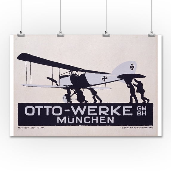 Otto - Werke Munchen Vintage Poster (artist: Hohlwein) Germany c. 1915 (36x54 Giclee Gallery Print, Wall Decor Travel Poster)