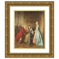 thumbnail image 1 of Otto Wilhelm Eduard Erdmann 12x14 Gold Ornate Wood Frame and Double Matted Museum Art Print Titled - The Arrangement (1871), 1 of 4