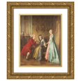 thumbnail image 1 of Otto Wilhelm Eduard Erdmann 20x24 Gold Ornate Framed and Double Matted Museum Art Print Titled - The Arrangement (1871), 1 of 4