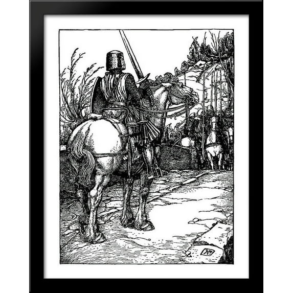Otto of the Silver Hand 38 28x36 Large Black Wood Framed Print Art by Howard Pyle