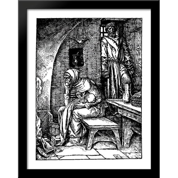 Otto of the Silver Hand 7 28x36 Large Black Wood Framed Print Art by Howard Pyle