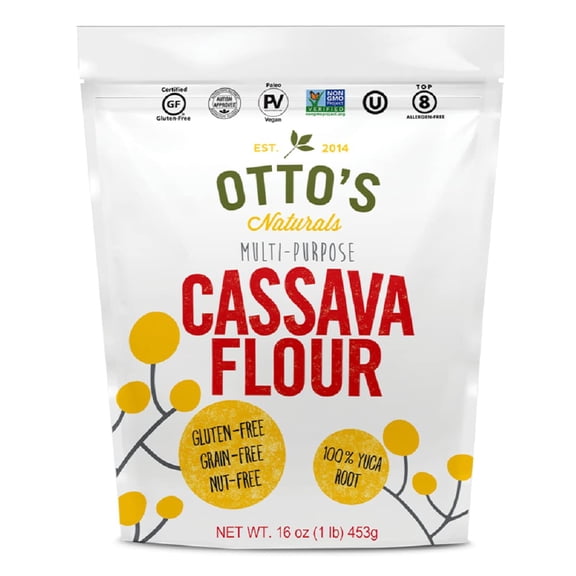 Otto's Naturals Multi-Purpose Cassava GGA1 Flour, Non-GMO, Gluten-Free, Grain, Nut and Gum-Free, 1-to-1 Wheat Alternative, Paleo, AIP, 1 lb