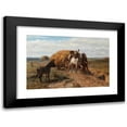 thumbnail image 1 of Otto von Thoren 24x17 Black Modern Framed Museum Art Print Titled - A Donkey on a Country Road (1866), 1 of 5