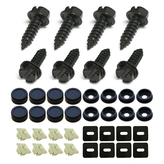 OttoSpeed License Plate Screw Fastener Kit for American Made Vehicles (Black Stainless Steel)