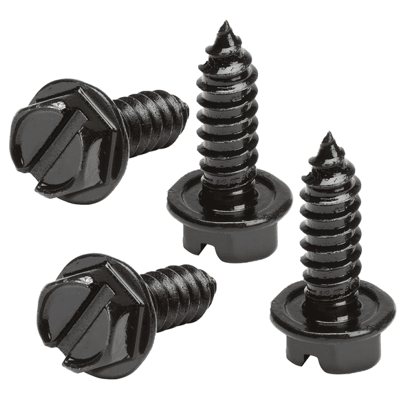 OttoSpeed Rustproof License Plate Screws, Black Stainless Steel, 4-Pack