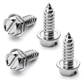 OttoSpeed Rustproof License Plate Screws, Chrome Stainless Steel, 4-Pack