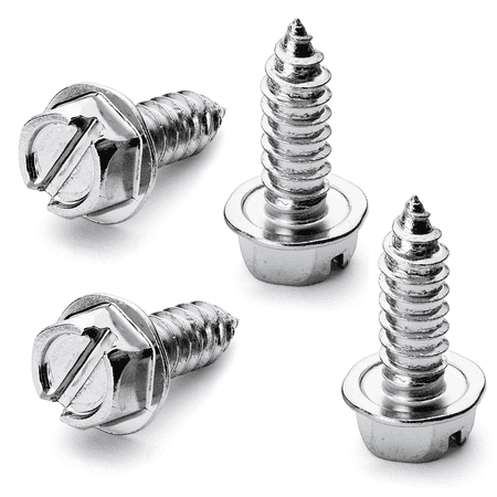 OttoSpeed Rustproof License Plate Screws, Chrome Stainless Steel, 4-Pack