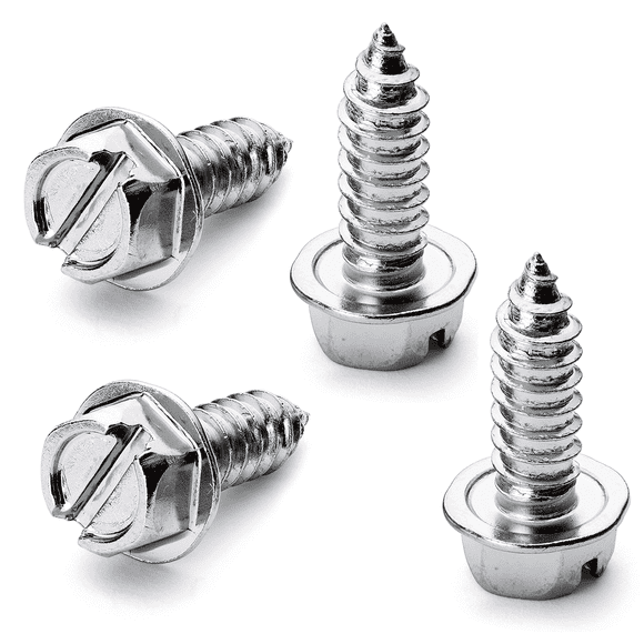 OttoSpeed Rustproof License Plate Screws, Chrome Stainless Steel, 4-Pack