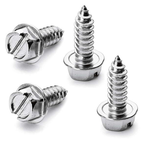OttoSpeed Rustproof License Plate Screws, Chrome Stainless Steel, 4-Pack