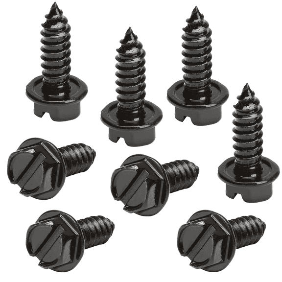 OttoSpeed Rustproof License Plate Screws, Black Stainless Steel, 8-Pack