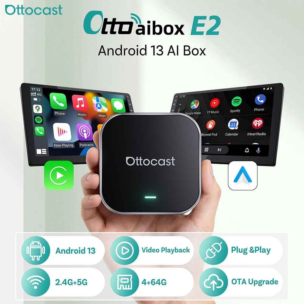Ottocast E2 OttoAibox Android 13 Smart AI Box Wireless CarPlay