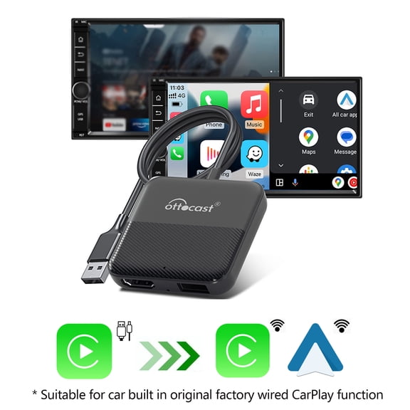 Ottocast Express Car TV Mate Max 2K Converter Pro Car Streaming , For OEM CarPlay Car , 3 in 1 , WIreless Carplay +Android Auto Adapter