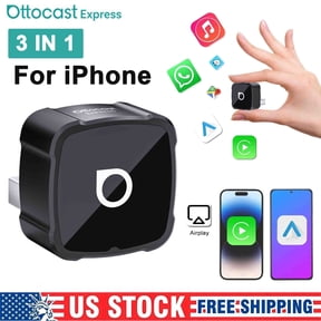 Ottocast Mini Air 3-in-1 Wireless CarPlay+Android Auto+AirPlay Mirroring, Mini Cube, for iOS & Toyota/Honda/Nissan/Ford/Chevrolet/Lincoln More