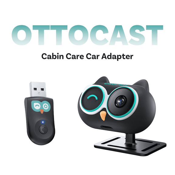 Ottocast Cabin Care Wireless CarPlay Adapter with 1080P Rear Seat Camera for Baby, Kids and Pets