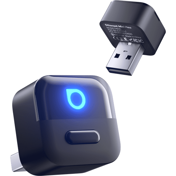 Ottocast Mini Pico 2 in 1 Wireless CarPlay Adapter/ Android Auto, Car Dongle , USB Plug & Play, with Smart Button One-Click , Support Disconnect