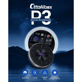 Ottocast P3 Android 12 CarPlay AI Box, Wireless CarPlay Android Auto Adapter with HDMI Output, CloudSIM, 8GB RAM 128GB Storage